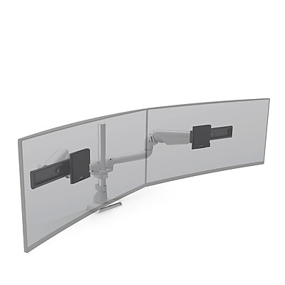 HAT Design Works E5 Adjustable Dual Arms, Up to 43 Monitor, White (E5G-P02SD-WHT)