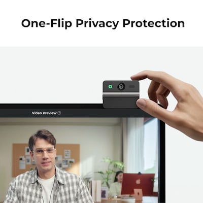 OBSBOT Meet Flip AI-Powered Foldable 4K Webcam, Black (OWB-2510-CE)