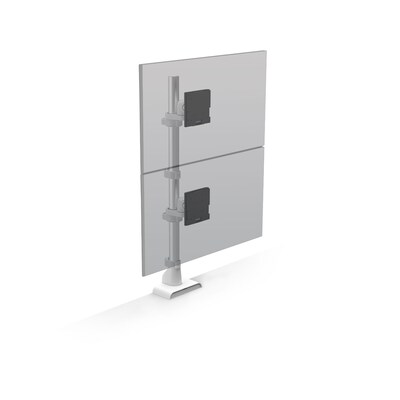 HAT Design Works E5 One Over One Dual Arms, Up to 49 Monitor, White (E5G-P11-WHT)