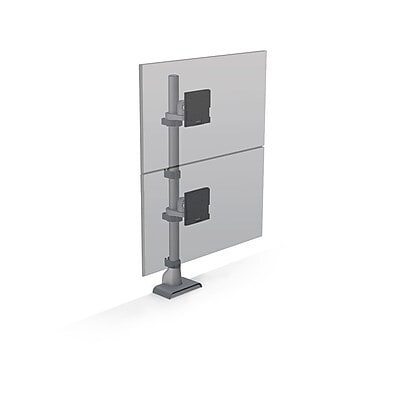 HAT Design Works E5 One Over One Dual Arms, Up to 49 Monitor, Silver (E5G-P11-SLV)