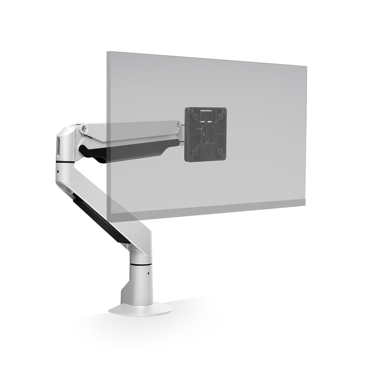 HAT Design Works E2 – Articulating Monitor Arm White Finish - Supports monitors 2.2 - 22 lbs