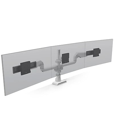 HAT Design Works E5 Adjustable Triple Arms, Up to 27 Monitor, White (E5G-P03SD-WHT)
