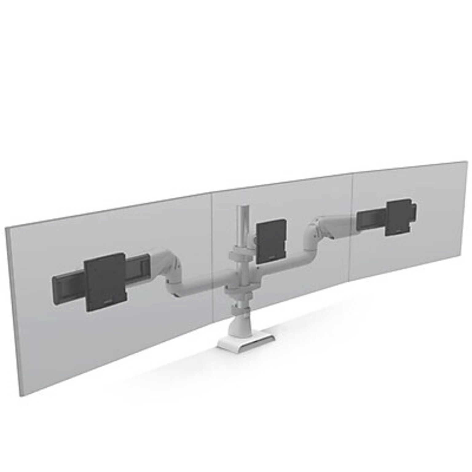 HAT Design Works E5 Adjustable Triple Arms, Up to 27 Monitor, White (E5G-P03SD-WHT)