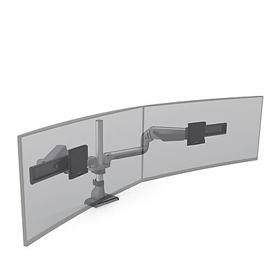 HAT Design Works E5 Adjustable Dual Arms, Up to 43 Monitor, Silver (E5G-P02SD-SLV)