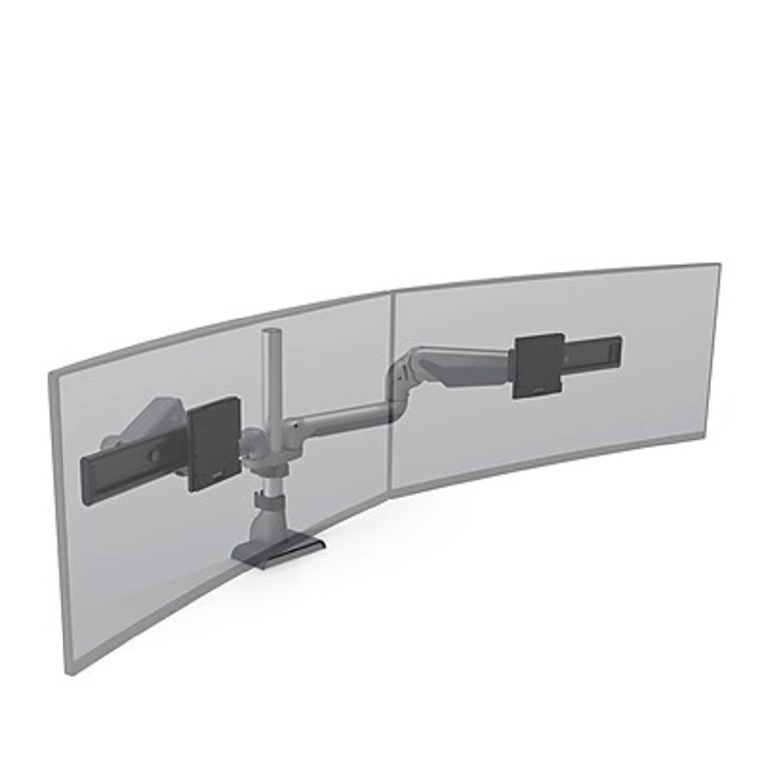 HAT Design Works E5 Adjustable Dual Arms, Up to 43 Monitor, Silver (E5G-P02SD-SLV)