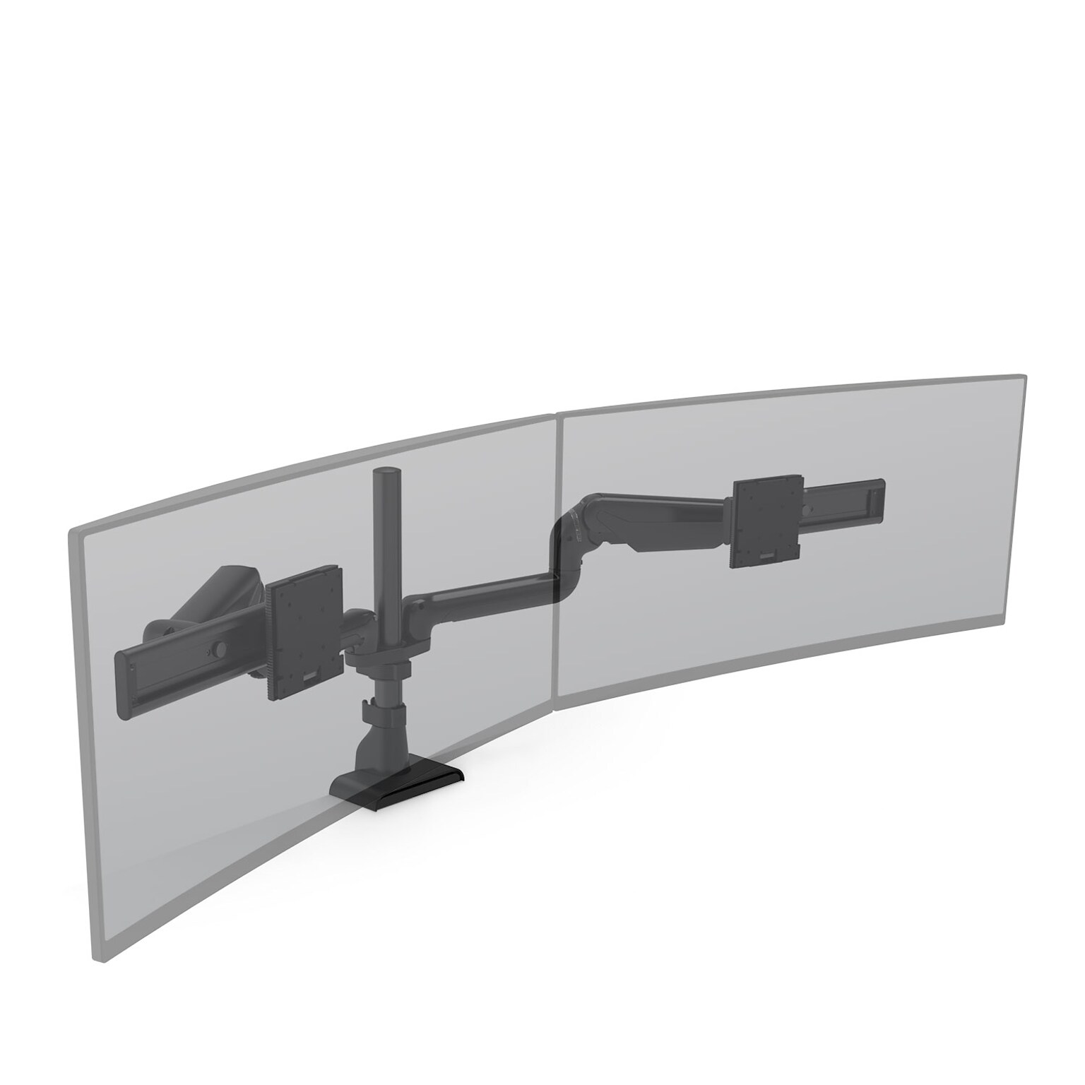 HAT Design Works E5 Adjustable Dual Arms, Up to 43 Monitor, Black (E5G-P02SD-BLK)