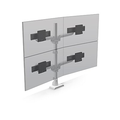 HAT Design Works E5 Two Over Two Adjustable Dual Arms, Up to 27 Monitor, White (E5G-P22S-WHT)
