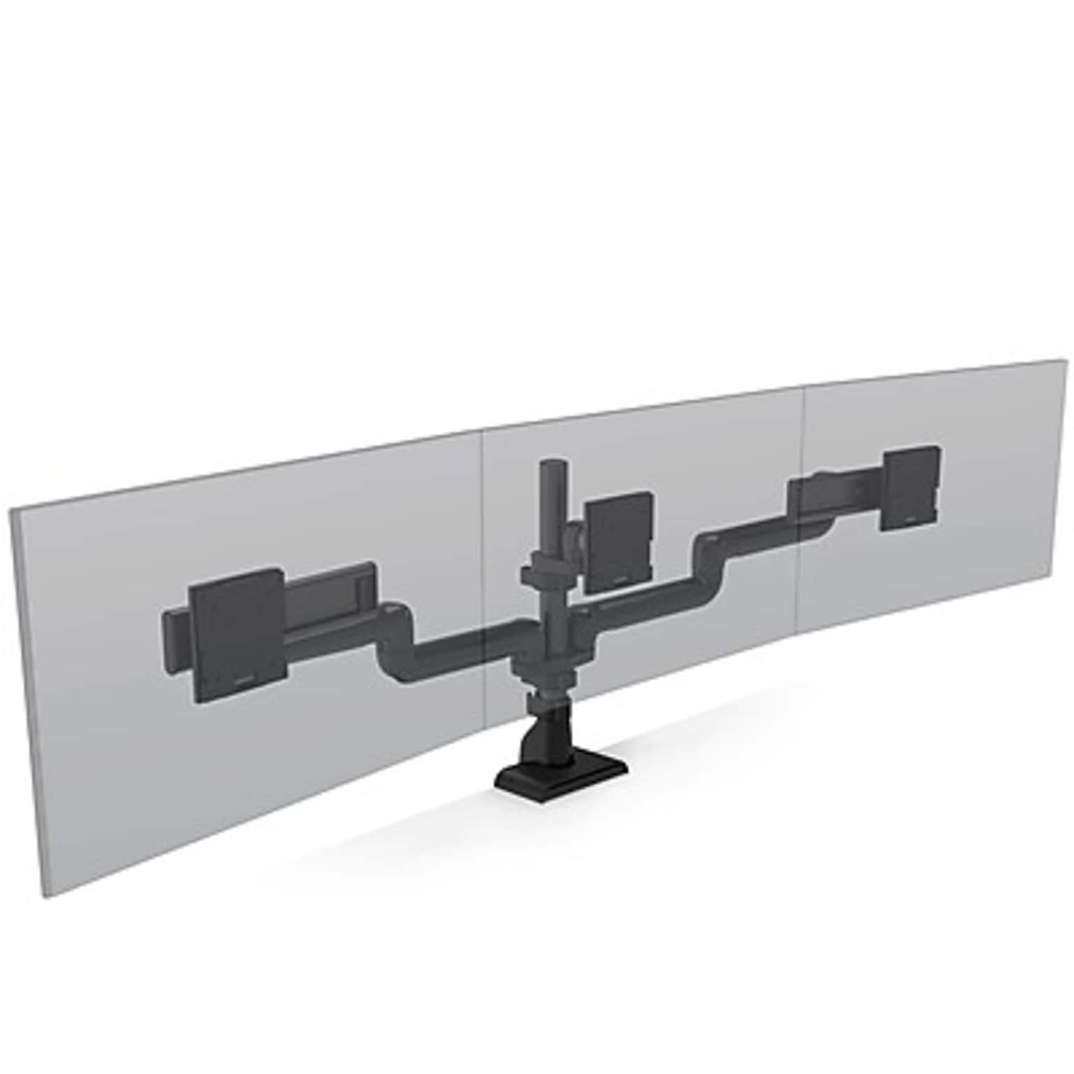 HAT Design Works E5 Adjustable Triple Arms, Up to 27 Monitor, Black (E5G-P03SS-BLK)
