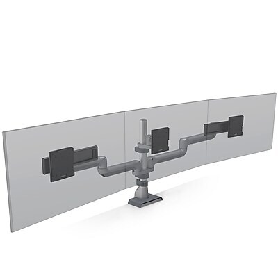HAT Design Works E5 Adjustable Triple Arms, Up to 27 Monitor, Silver (E5G-P03SS-SLV)