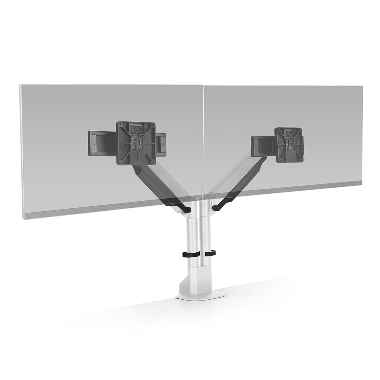 HAT Design Works E2 – Dual Monitor Arm White Finish - Supports 2.2 - 22 lbs. per monitor