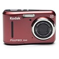 Kodak PIXPRO FZ43 Digital Camera, 16 Megapixels, 4x Optical Zoom, Red