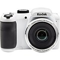 Kodak PIXPRO AZ252 Digital Camera, 16 Megapixels, 25x Optical Zoom, 24mm Wide, 720p Full HD Video, White