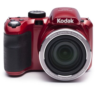 Kodak PIXPRO AZ421 Digital Camera, 16 Megapixels, 42x Optical Zoom, 24mm Wide, 720p Full HD Video, Red