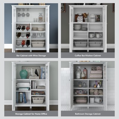 Bush Furniture Broadview Bathroom Storage Cabinet, Pure White (BD018WH)
