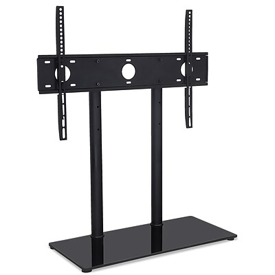 Mount-It! Height Adjustable Tabletop TV Stand with AV Media Glass Shelf for 32-55 TVs (MI-846)