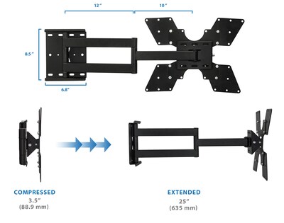 Mount-It! Articulating Full Motion TV Wall Mount for 32" to 52" TVs (MI-411L)