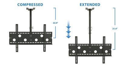 Mount-It! Height Adjustable Ceiling TV Mount For 32" to 70" TVs (MI-501B)