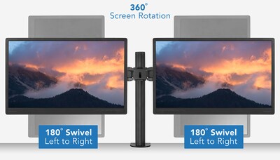 Mount-It! Dual Monitor Mount, Up To 27" Monitors, Black (MI-752)