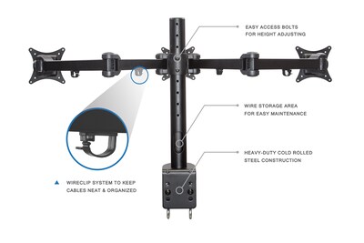 Mount-It! Full-Motion Triple Monitor Desk Mount for 13-24   Screens (MI-753)