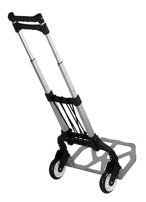 Mount-It! Folding Hand Truck and Dolly, 165 lbs., Silver/Black (MI-901)