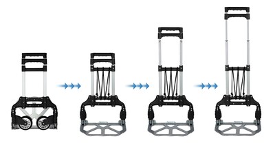 Mount-It! Folding Hand Truck and Dolly, 165 lbs., Silver/Black (MI-901)