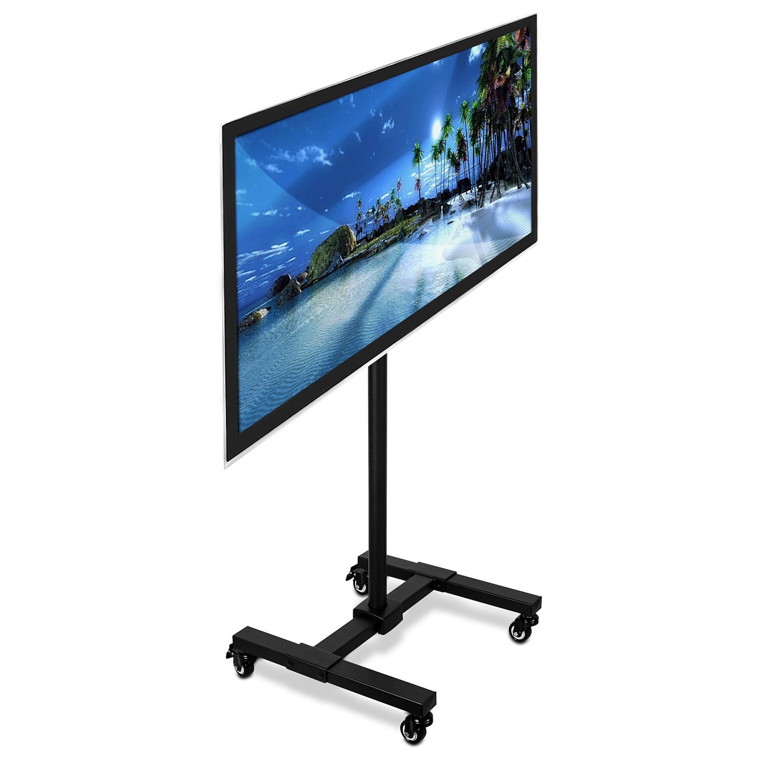Mount-It! Metal Pedestal TV Stand, Screens up to 42, Black (MI-879)