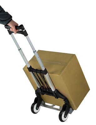 Mount-It! Folding Hand Truck and Dolly, 165 lbs., Silver/Black (MI-901)