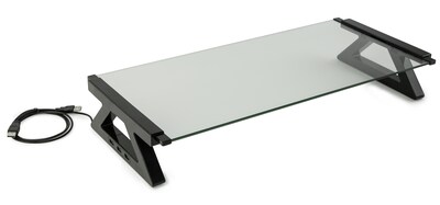 Mount-It! Glass Monitor Stand and Laptop Stand with 3 USB Hub Ports (MI-7240)