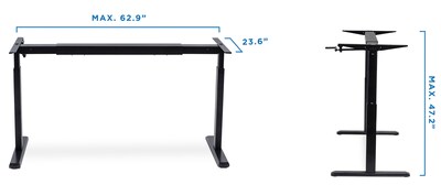 Mount-It! Manual Crank Standing Desk Frame, Black (MI-7931)