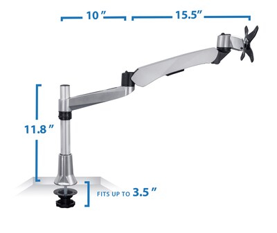 Mount-It! Modular Desk Mount Adjustable Monitor Arm, Up to 24" Monitors, Gray/Silver (MI-35111)
