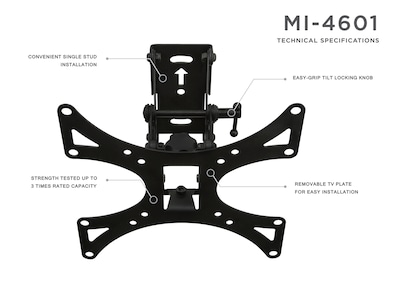 Mount-It! Full Motion Articulating TV Wall Mount for 19 to 42 TVs (MI-4601)