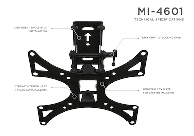 Mount-It! Full Motion Articulating TV Wall Mount for 19" to 42" TVs (MI-4601)