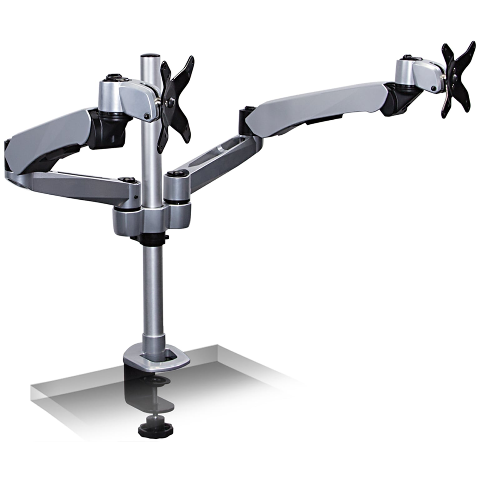 Mount-It! Modular Desk Mount Adjustable Monitor Arm, Up to 27 Monitors, Gray/Silver (MI-45116)