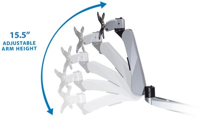 Mount-It! Modular Desk Mount Adjustable Monitor Arm, Up to 27" Monitors, Gray/Silver (MI-45116)