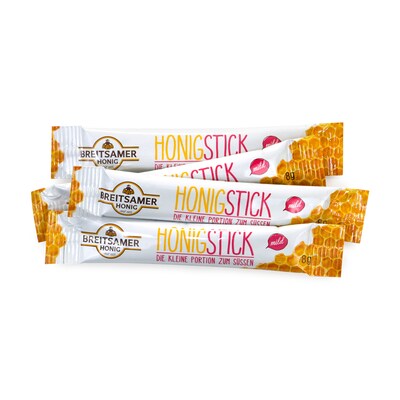 Breitsamer Honig Raw Honey Sticks, .28 oz., 80/Pack (209-02630)