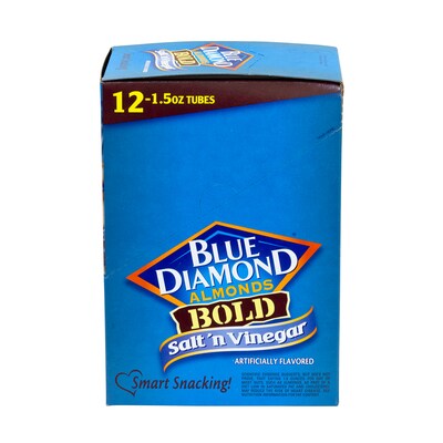 Blue Diamond Bold Salt n' Vinegar Almonds, 1.5 oz., 12 Bags/Pack (209-02632)