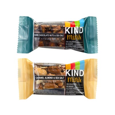 KIND Minis Gluten Free Nut Bar, Variety Pack, 32 Bars/Box (220-00799)