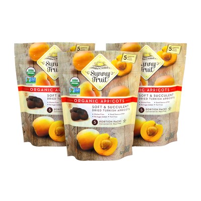 SUNNY FRUIT Organic Dried Turkish Apricots, 8.8 oz, 3 Pack (220-00805)