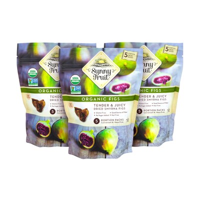 Sunny Fruit Organic Dried Smyrna Figs, 8.8 oz., 3/Pack (220-00806)