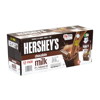 Hersheys Reduced Fat 2% Chocolate Milk, 11 oz., 12/Pack (220-00811)