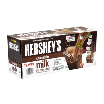 Hersheys Reduced Fat 2% Chocolate Milk, 11 oz., 12/Pack (220-00811)