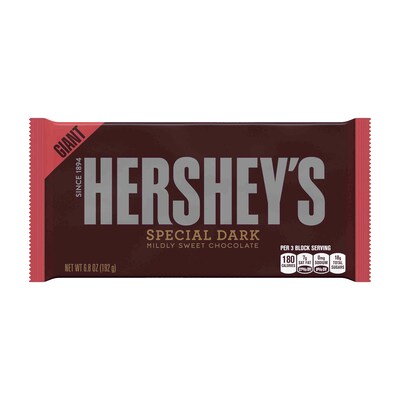 Hersheys Giant Special Dark Dark Chocolate Candy Bar, 6.8 oz., 3/Pack (246-00356)