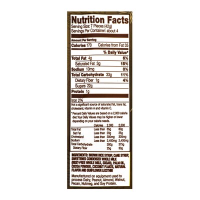 LOVELY All-Natural Hula Chews Coconut Dark Cocoa Candy, 5.5 oz, 3 Pack (256-00010)