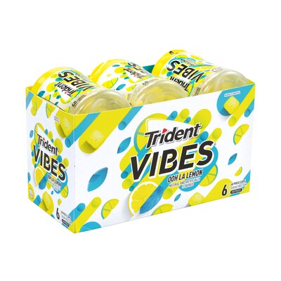 Trident Vibes Sugar Free Ooh La Lemon Gum, 40 Pieces/Pack, 6/Pack (304-00080)