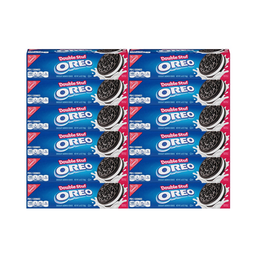Oreo Double Stuff Chocolate Sandwich Cookies 5 6 Oz 12 Count 304 Quill Com