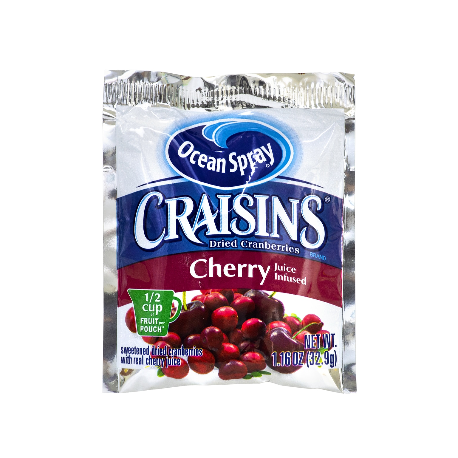 Ocean Spray Craisins Gluten Free Cherry Dried Cranberries, 1.16 oz., 3 Packs/Box (307-00077)