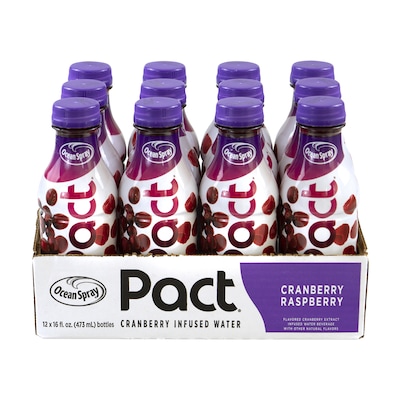 Ocean Spray Pact Cranberry Raspberry Infused Water, 16 oz, 12/Pack (307-00090)