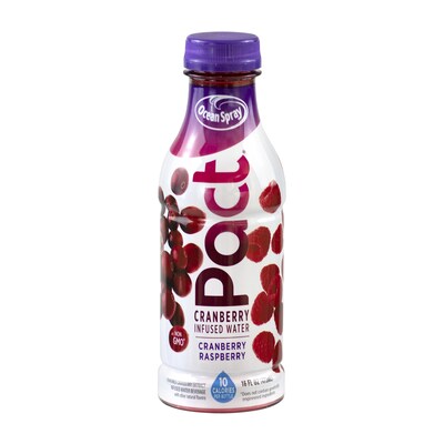 Ocean Spray Pact Cranberry Raspberry Infused Water, 16 oz, 12/Pack (307-00090)