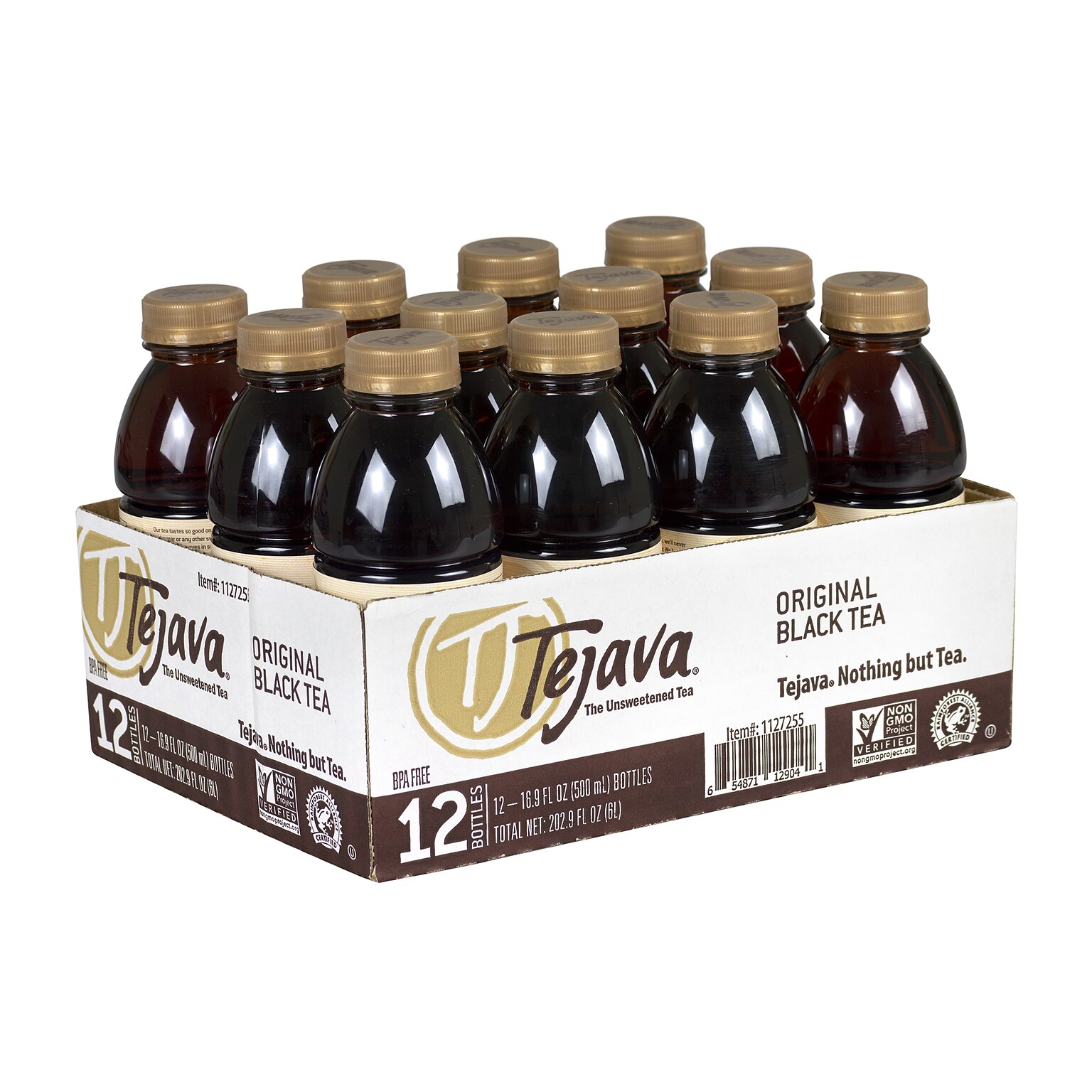 Tejava Original Unsweetened Black Tea, 16.9 Fl. oz., 12/Pack (313-00005)