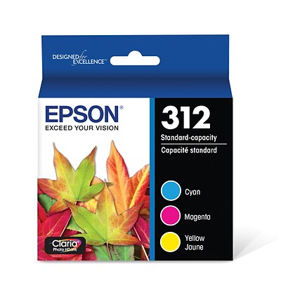 Epson T312 Color Ink Cartridge, Standard- Yield, 3/Pack